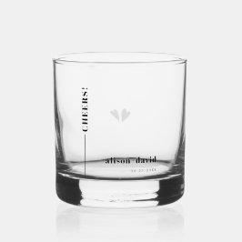 Vaso De Whiskey Boda minimalista de la tipografía de CÁRCEL blanco