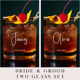 Vaso De Whiskey Boda personalizado de Bride Groom