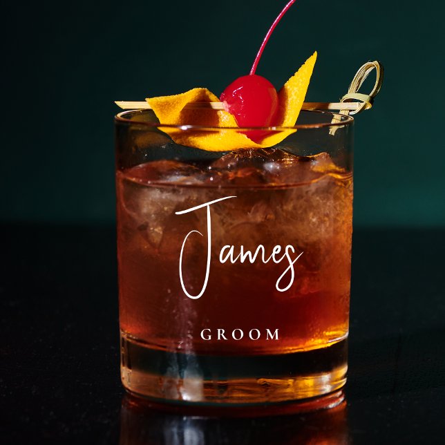 Vaso De Whiskey Boda personalizado de moda Groom (Subido por el creador)