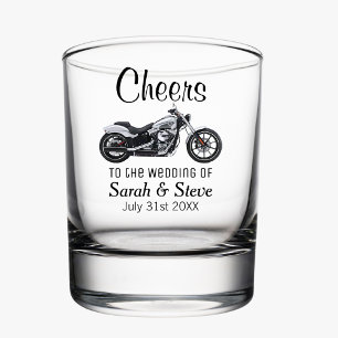Vaso De Whiskey Boda temática de motocicletas Favor de la fecha