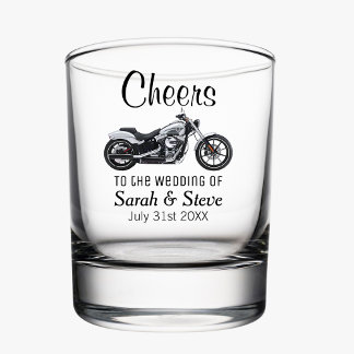 Vaso De Whiskey Boda temática de motocicletas Favor de la fecha