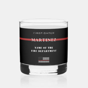 Vaso De Whiskey Bombero personalizado Departamento de bomberos del