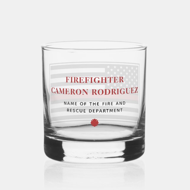 Vaso De Whiskey Bombero personalizado: Rescate de incendios delgad (Reverso )