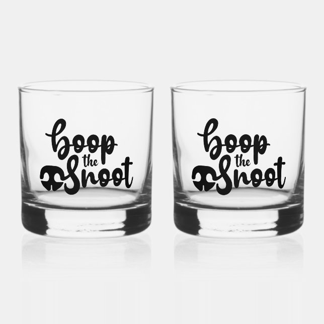 Vaso De Whiskey Boop The Snoot Funny Dog Cita Gafas De Whiskey (Anverso)
