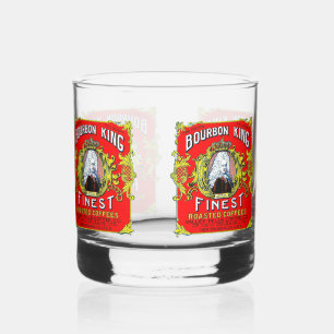 Vaso De Whiskey Bourbon King Etiqueta Fabulosa Vidrio Whiskey