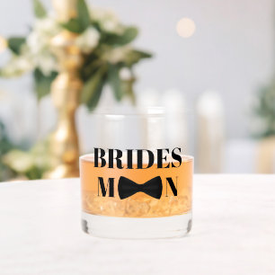 Vaso De Whiskey BRIDESMAN corbata negra boda moda elegante