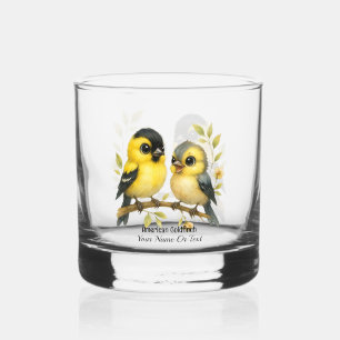 Vaso De Whiskey Brillante vidrio Goldfinch