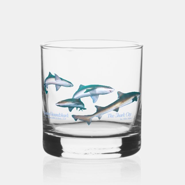Vaso De Whiskey Buceo con juego de bebidas de tiburón (Anverso)