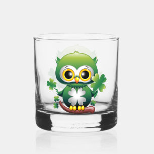 Vaso De Whiskey Búho Bebé Lindo St Patrick Dibujo Animado
