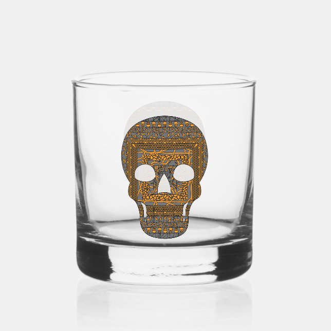 Vaso De Whiskey Calavera de Halloween (Anverso)