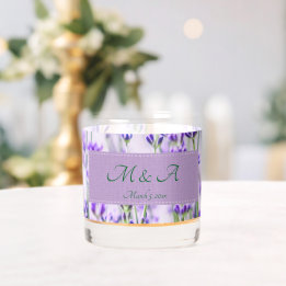 Vaso De Whiskey Campos de lavanda Boda Vidrio de rocas impreso
