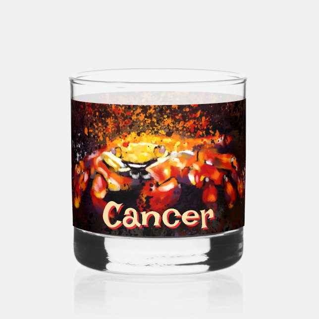 Vaso De Whiskey Cáncer de playa costera cangrejo náutico personali (Anverso)