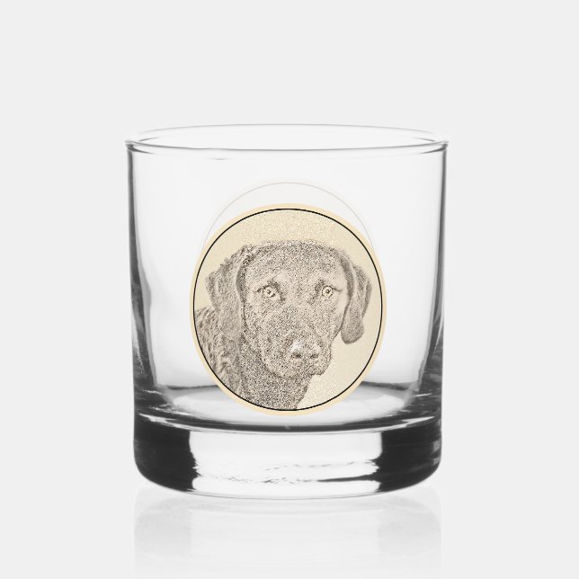 Vaso De Whiskey Captura de la bahía de Chesapeake Pintando arte or (Anverso)