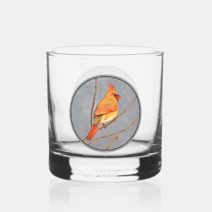 Vaso De Whiskey Cardenal sobre pintura de bifurcaciones - Arte de