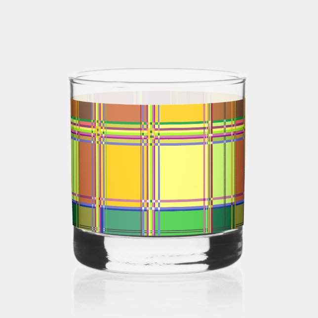 Vaso De Whiskey Caribbean Colorful Fabric Madras Tartan (Reverso )