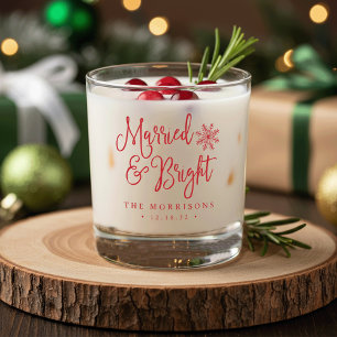 Vaso De Whiskey Casado y brillante   Vacaciones recién casadas