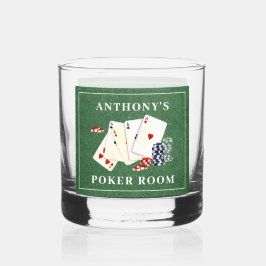Vaso De Whiskey Casino de tarjetas de póker personalizadas