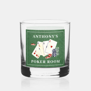 Vaso De Whiskey Casino de tarjetas de póker personalizadas