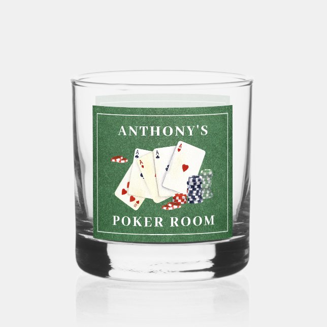 Vaso De Whiskey Casino de tarjetas de póker personalizadas (Reverso )