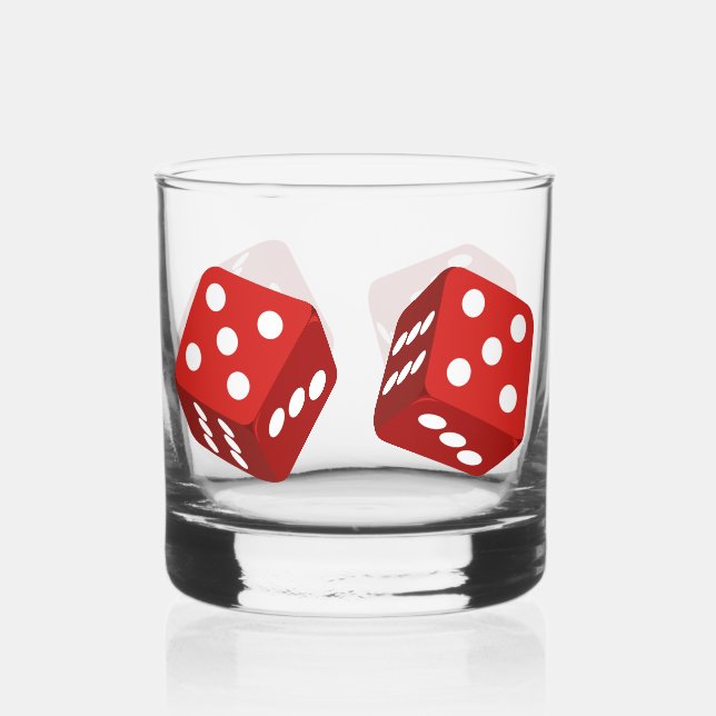 Vaso De Whiskey Casino Red Dice Craps Player (Anverso)