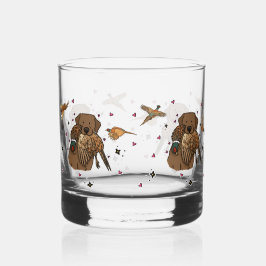 Vaso De Whiskey Caza con Labrador Retriever de Chocolate