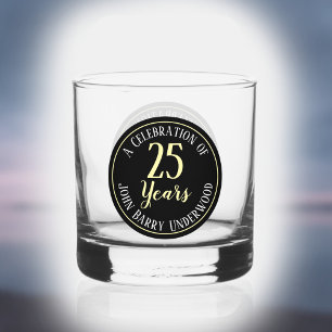Vaso De Whiskey Celebración de cumpleaños número 25