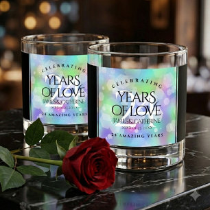 Vaso De Whiskey Celebración elegante del 24º aniversario de bodas