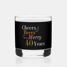 Vaso De Whiskey Cheers Beers Merry 40th Christmas Birthday Party