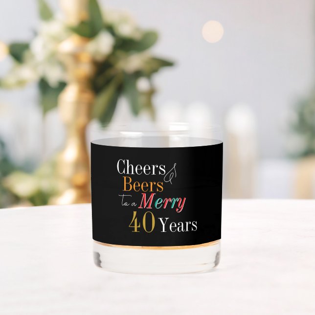 Vaso De Whiskey Cheers Beers Merry 40th Christmas Birthday Party (Insitu (Boda))