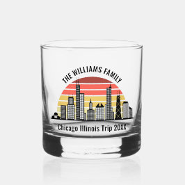Vaso De Whiskey Chicago Sunset Customized Trip Souvenir