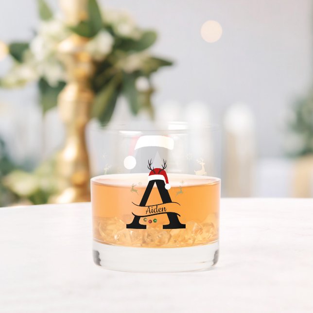 Vaso De Whiskey Christmas Letter A Initial – Festive Holiday Desig (Insitu (Boda))