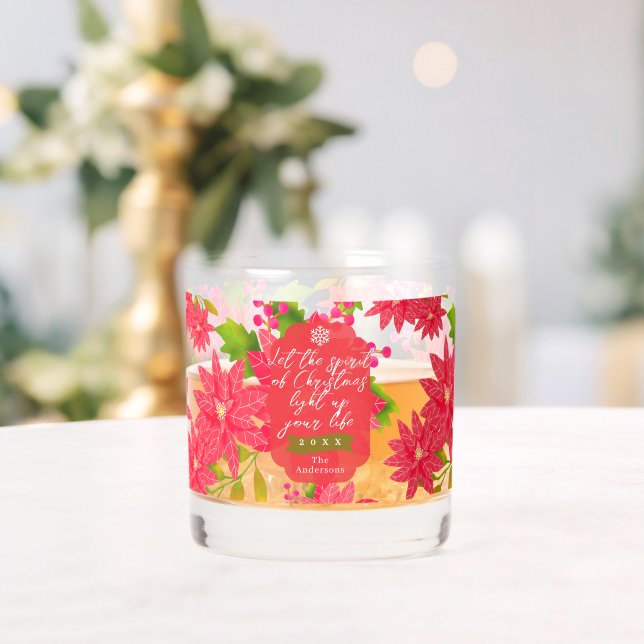 Vaso De Whiskey Christmas Poinsettia (Insitu (Boda))