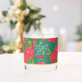 Vaso De Whiskey Christmas Poinsettia Teal