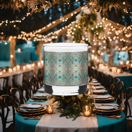 Vaso De Whiskey Círculos florales elegantes de cobre turquesa