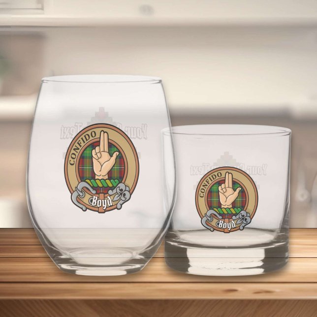 Vaso De Whiskey Clan Boyd Escudo sobre Tartán (Subido por el creador)