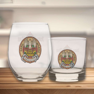 Vaso De Whiskey Clan Drummond Escudo sobre Tartán