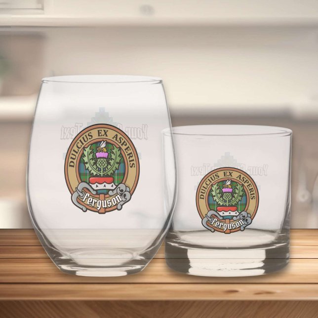 Vaso De Whiskey Clan Ferguson Escudo sobre Tartán (Subido por el creador)