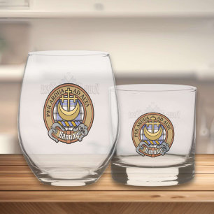 Vaso De Whiskey Clan Hannay Escudo sobre Tartán