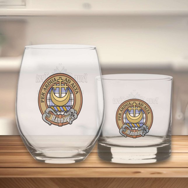 Vaso De Whiskey Clan Hannay Escudo sobre Tartán (Subido por el creador)