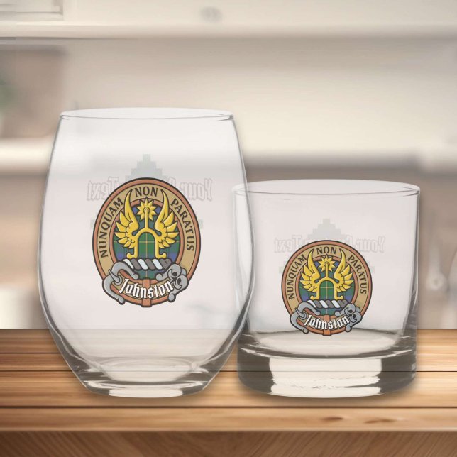 Vaso De Whiskey Clan Johnston Escudo sobre Tartán (Subido por el creador)