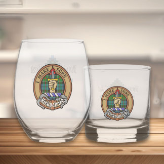 Vaso De Whiskey Clan Kirkpatrick Escudo sobre Tartán