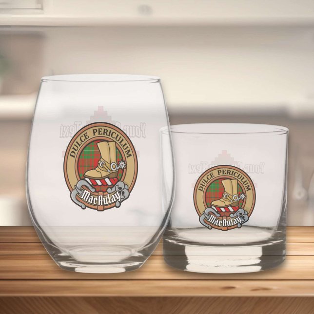 Vaso De Whiskey Clan MacAulay Escudo sobre Tartán (Subido por el creador)