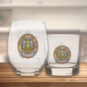 Vaso De Whiskey Clan MacDowall Escudo sobre Tartán