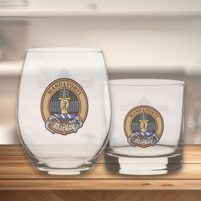 Vaso De Whiskey Clan MacKay Escudo sobre Blue Tartán (Subido por el creador)