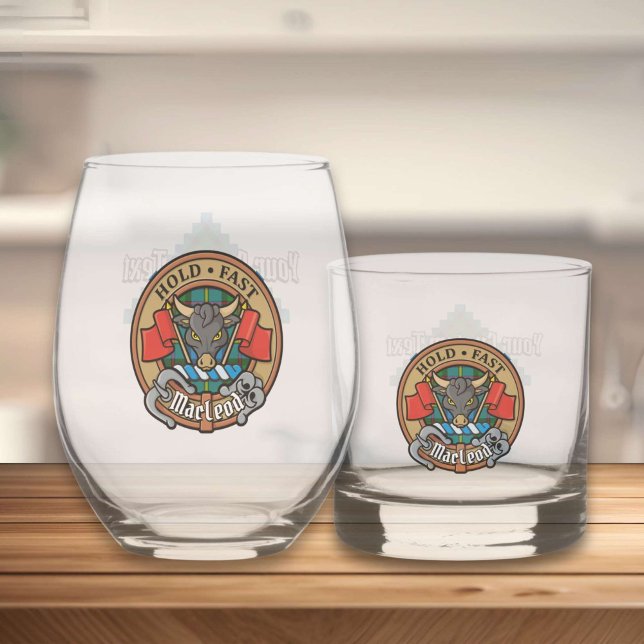 Vaso De Whiskey Clan MacLeod Escudo sobre la caza de tartán (Subido por el creador)