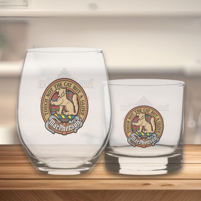 Vaso De Whiskey Clan MacPherson Escudo sobre Tartán (Subido por el creador)