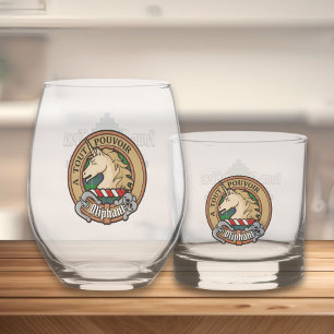 Vaso De Whiskey Clan Oliphant Escudo sobre Tartán