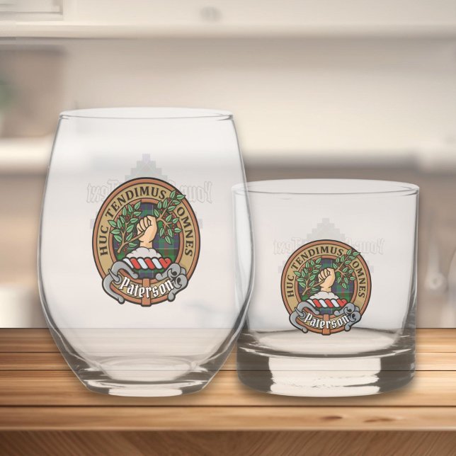 Vaso De Whiskey Clan Paterson Escudo sobre Tartán (Subido por el creador)