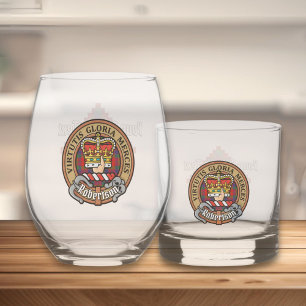 Vaso De Whiskey Clan Robertson Escudo sobre Tartán