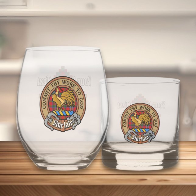 Vaso De Whiskey Clan Sinclair Escudo sobre Red Tartán (Subido por el creador)